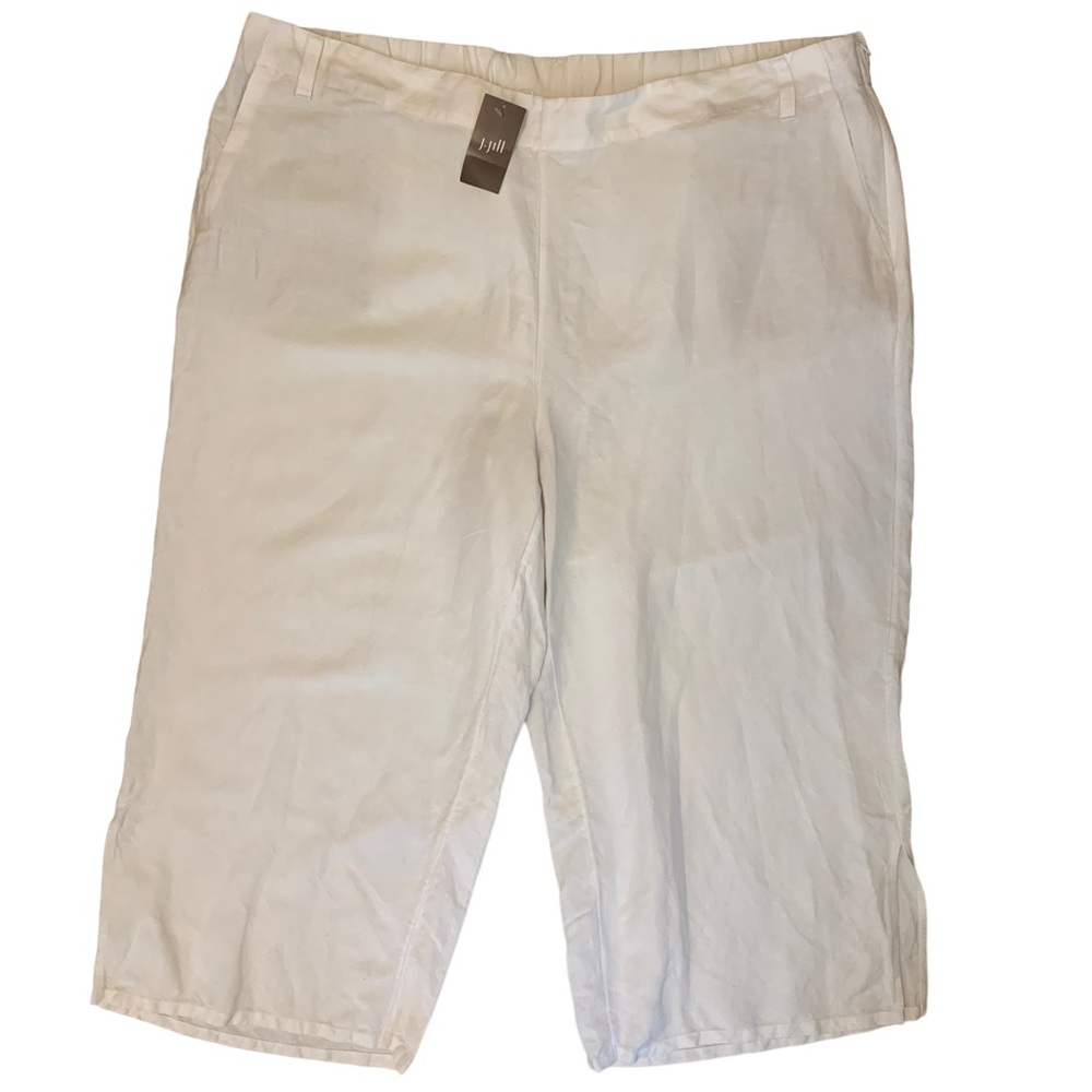NWT J. Jill White Linen Blend Cropped Pants
